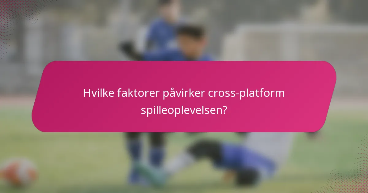 Hvilke faktorer påvirker cross-platform spilleoplevelsen?