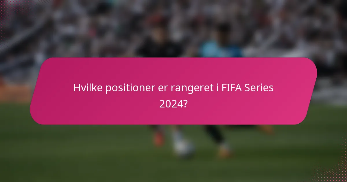 Hvilke positioner er rangeret i FIFA Series 2024?